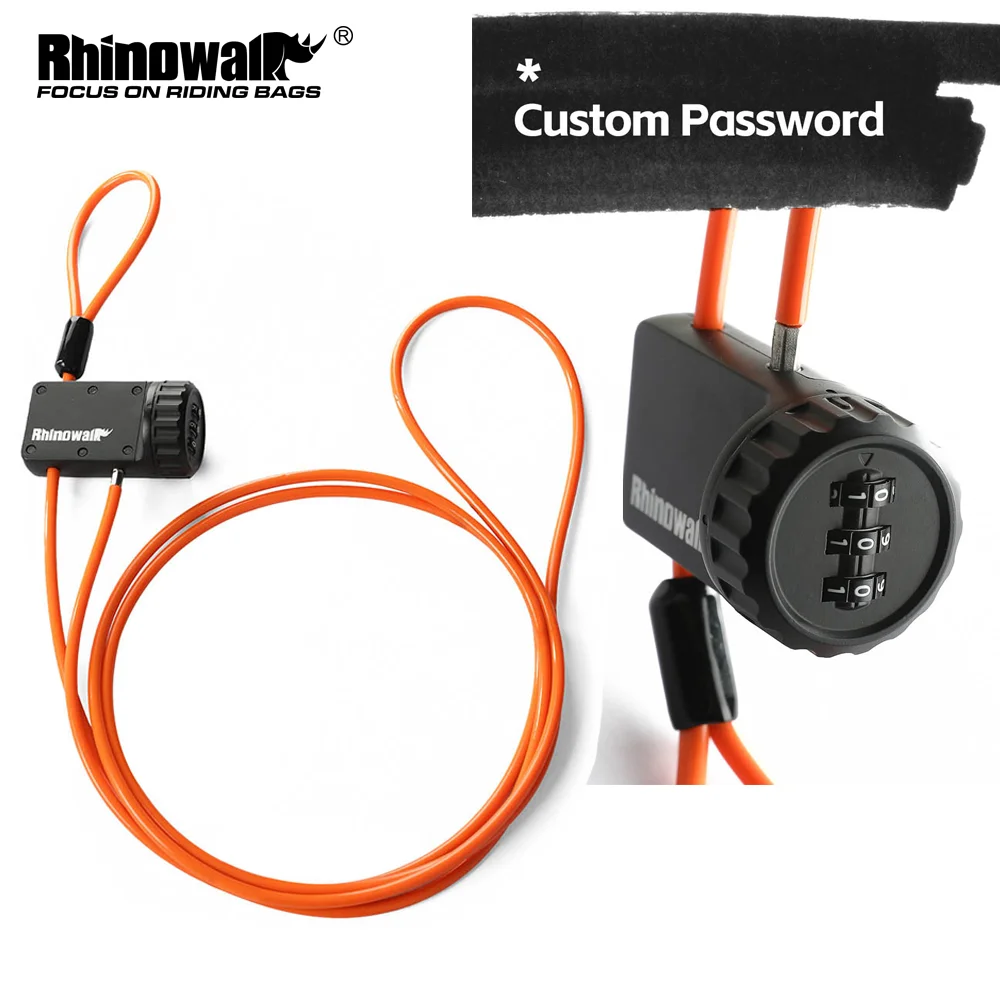 

Противоугонный тросовый замок Rhinowalk, 3-значный кодовый тросовый замок с паролем, 200 см/78,74 дюйма, защитный замок из стальной проволоки