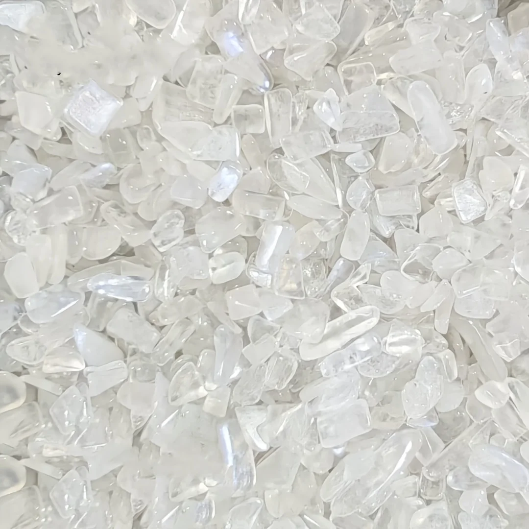 Natural white moonstone quartz powder,semi-crystalline quartz,beautiful crystal,decorative stone for flower pots and fish tanks. view 2