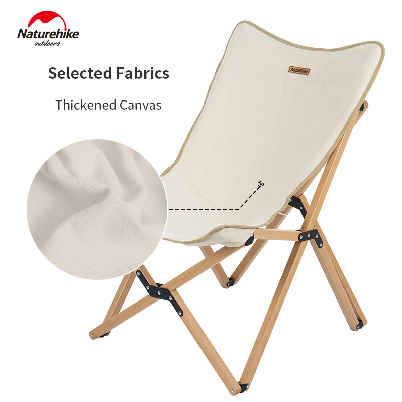 Naturehike-Folding Wooden Chair for Outdoor Camping, Portable Fishing, Art Sketching, Small Bench, NH19JJ008