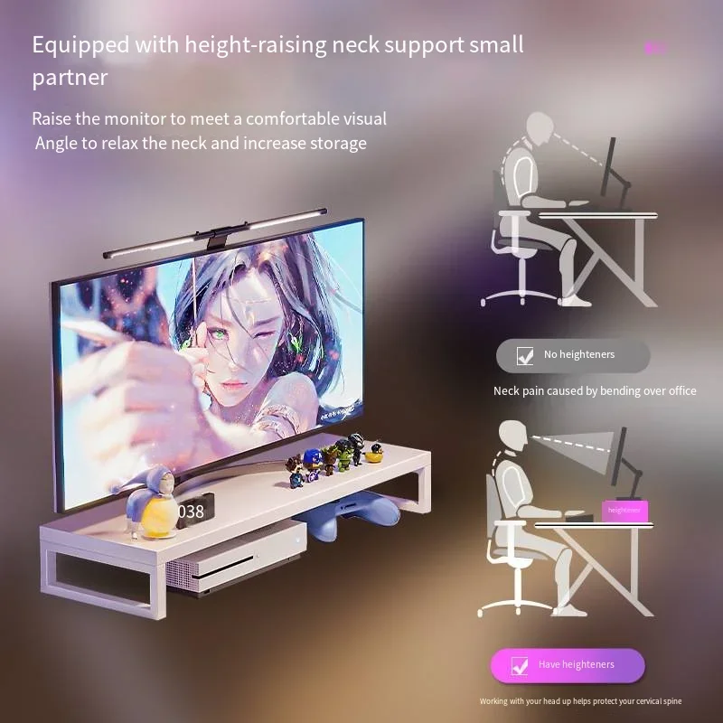 Ergonomic Large Gaming Desk,PC Gaming Workstation Home Office Desks,  K-Shaped Gaming Table, Space-Saving, Easy to Assemble