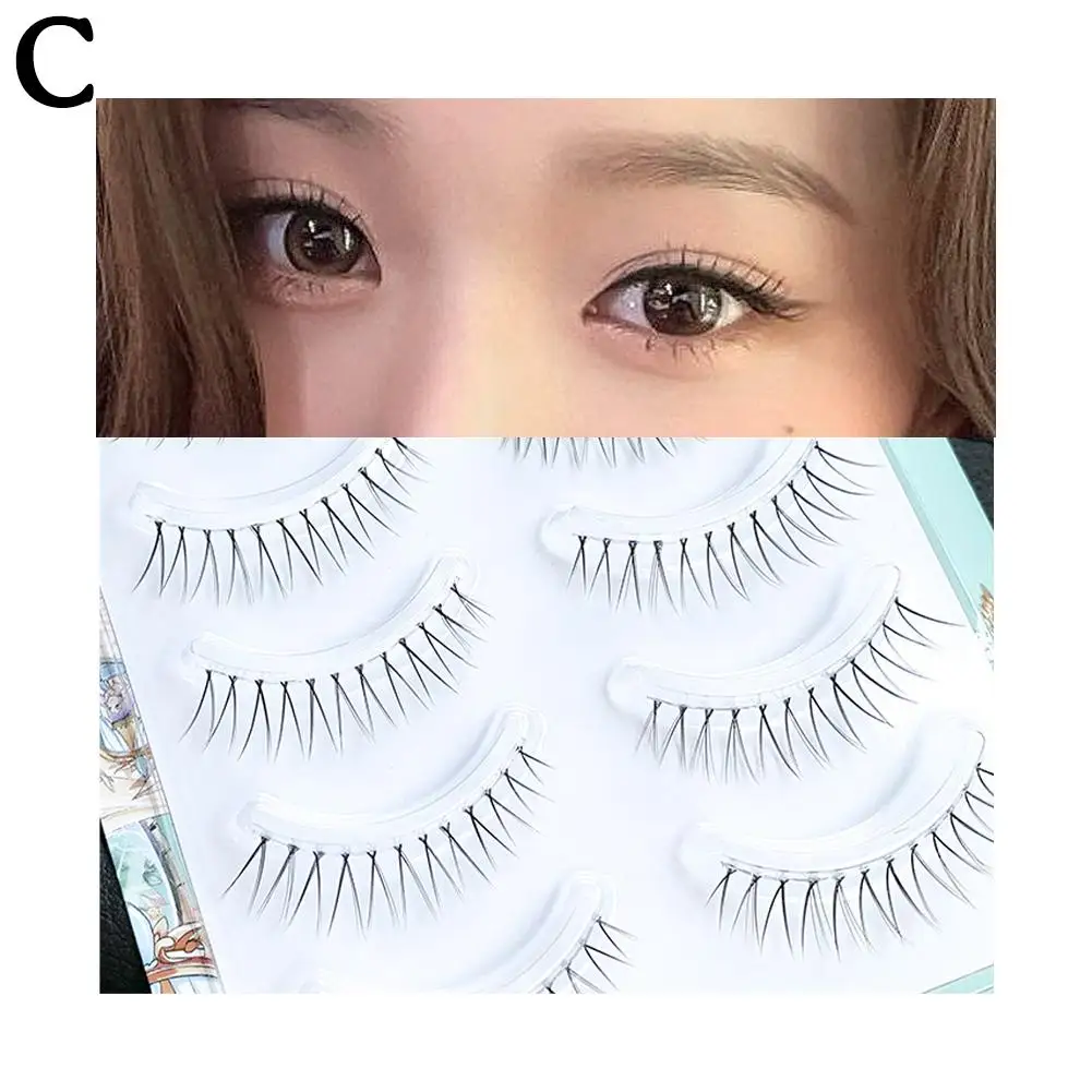 Manga Lashes 5 Pairs Anime Cosplay Faux Mink Lashes Eyelashes Full Lashes Extension Korean Short Natural Strip Y0A6