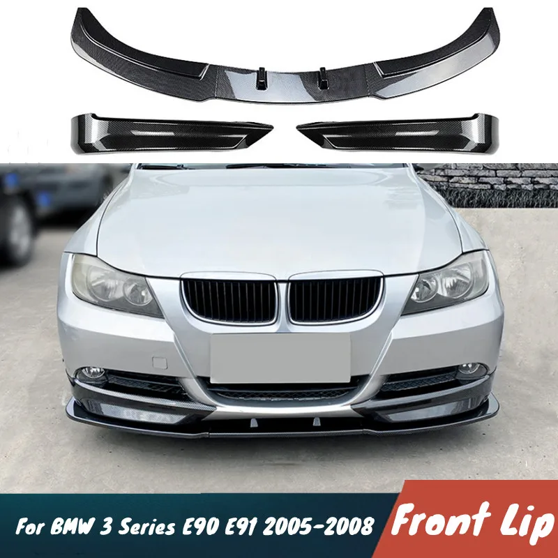

For BMW 3 Series E90 E91 320i 325i 2005-2008 Car Front Bumper Lip Chin Spoiler Protective Cover Body Kit Exterior Tuning Parts