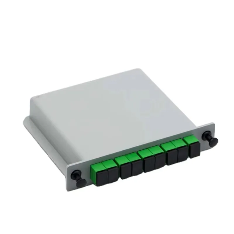

card type fiber optic plc splitter 1*2 1*4 1*8 insertion type PLC splitter with SC/APC connectors