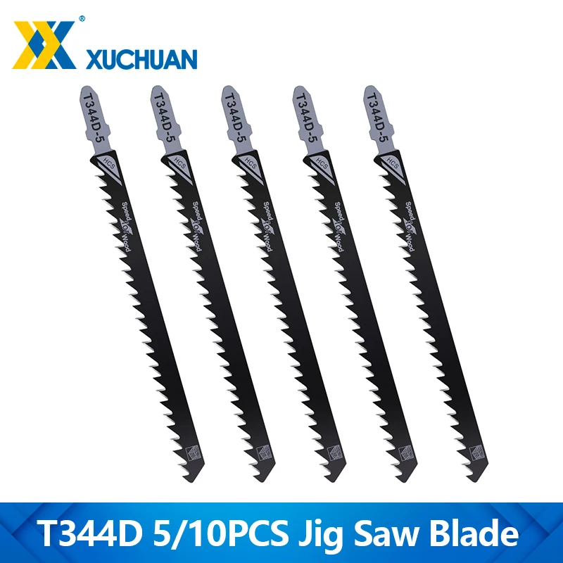 

XUCHUAN T-Shank Jigsaw Blades T344D HCS For Cutting Thick Construction Timber Softwood Chipboard Core Plywood Woodworking Tool