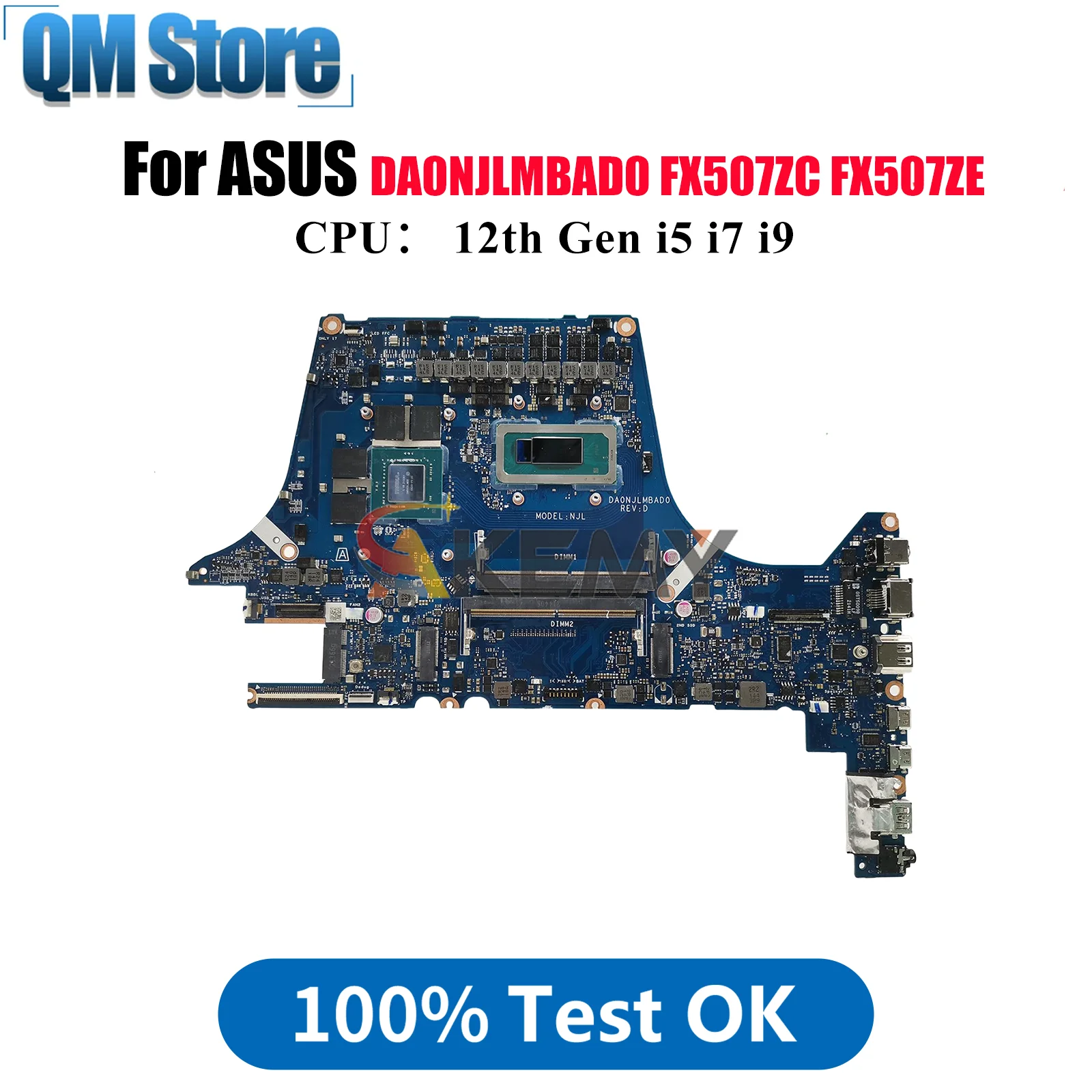 

DA0NJLMBAD0 Laptop Motherboard For ASUS TUF Gaming FX507Z FX507ZF FX507ZC FX507ZE Mainboard With 12th Gen i5 i7 i9 tests OK stk