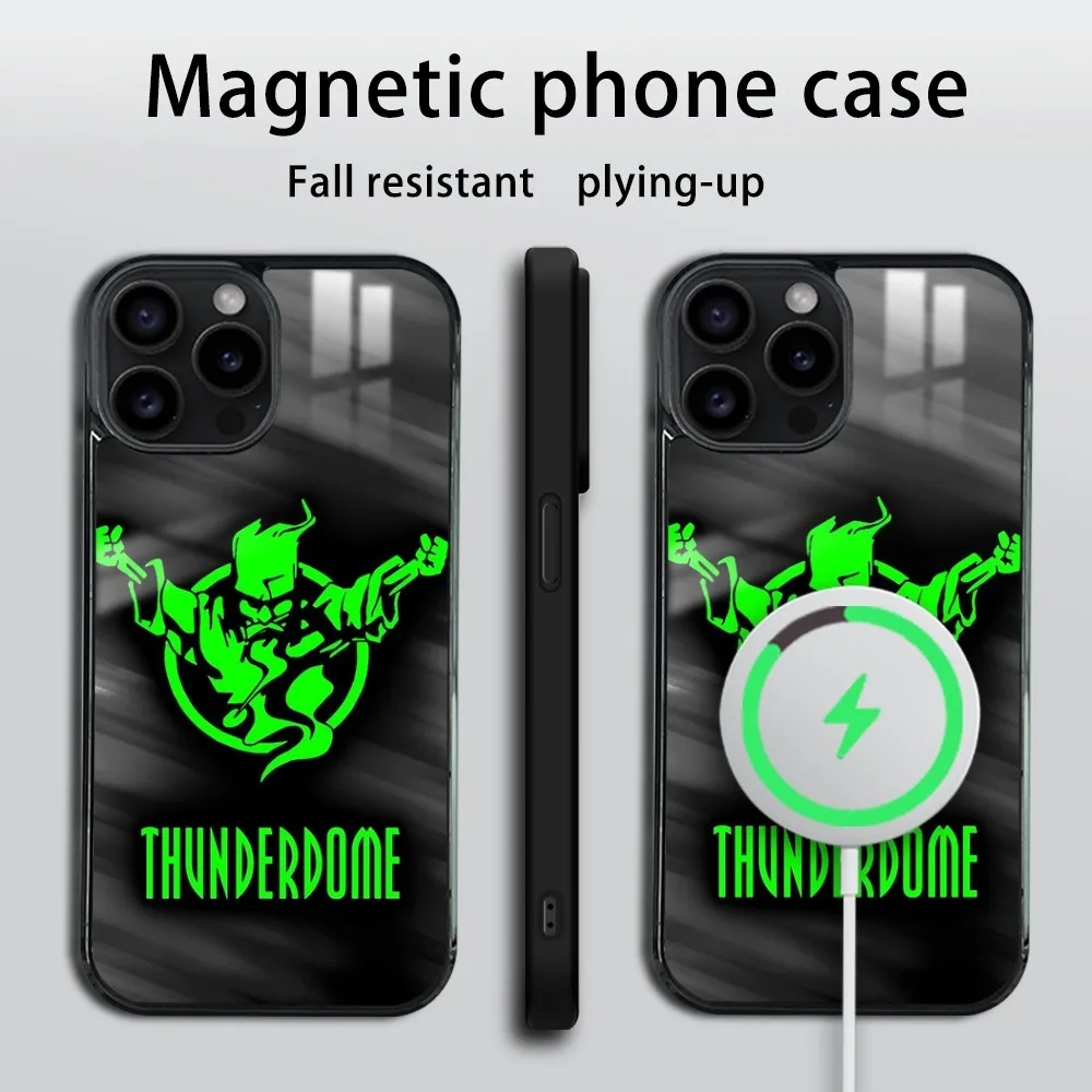 T-Thunderdome H-Hardcore Phone Case For iPhone 16 15 14 13 12 11 Pro Max Plus Mini Magsafe Mirror Wireless Magnetic Cover