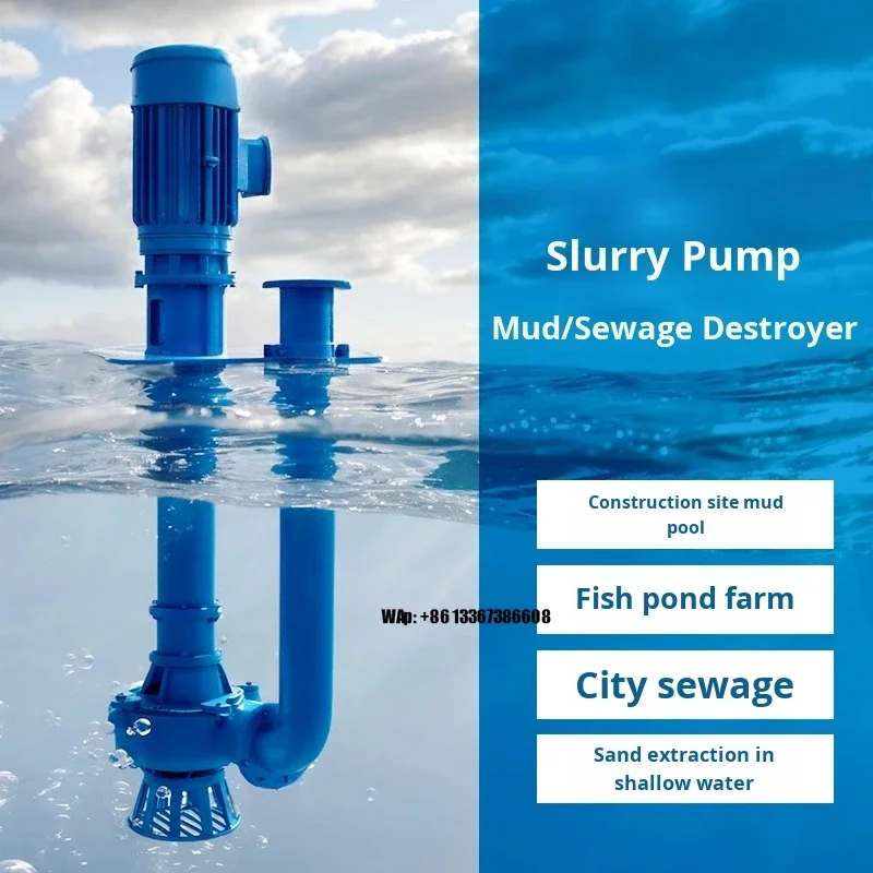 15hp Vertical Submersible Slurry Pump Non-Clogging Sand Pumping Alloy Fish Pond Dredging Single Pipe Sewage Pump