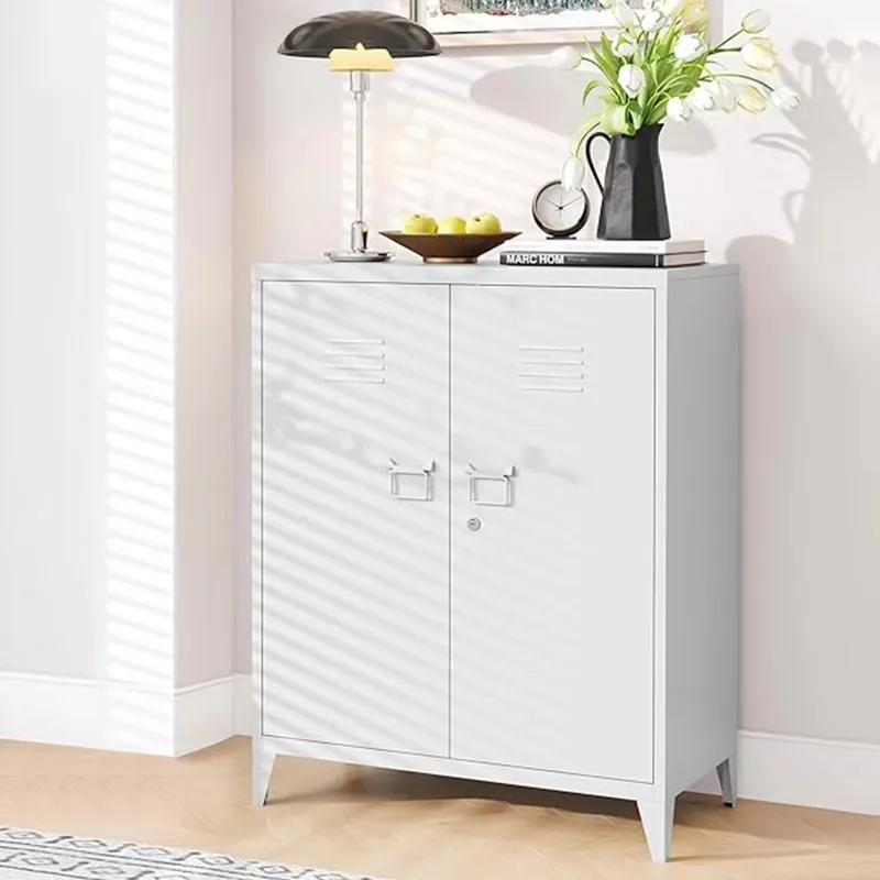 Metal Storage Cabinet with 2 Doors Lockable Steel   and Adjustable Shelves   File 