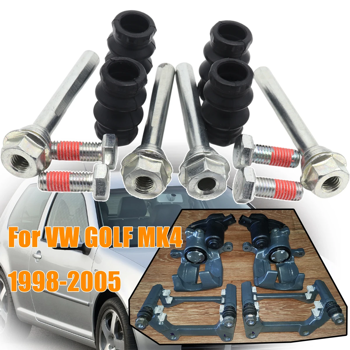 

Rear Lower Left Right Upper Brake Caliper Cylinder Slider Guide Pin For Bushing Boot Seal Kit For VW GOLF MK4 1998 1999-2005
