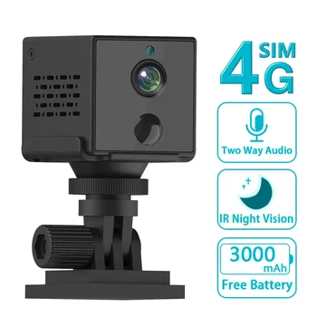 5MP 4G SIM Card Mini Camera built-in 3000mAh battery PIR Human Detection WIFI Security Surveillance IP Camera HD Screen Camera
