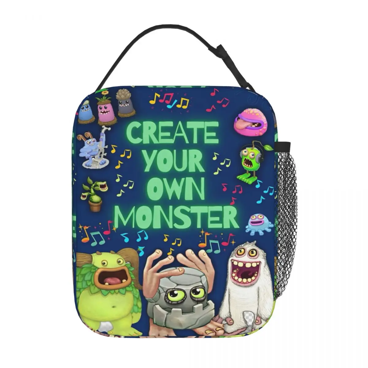 Printable My Singing Monster Party Activity Accessories Insulated Lunch Bag For Office Food Box Portable Thermal Lunch Boxes