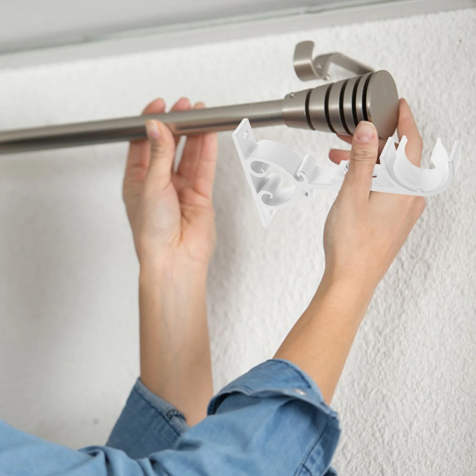 

Stable Roman Rod Bracket Aluminum Alloy Easy Install Versatile Use Modern Decor Curtain Hangers Ceiling