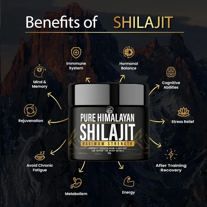 Shilajit natural pure Himalayan organic resin 30g with maximum strength containing over 85 trace minerals, gold grade