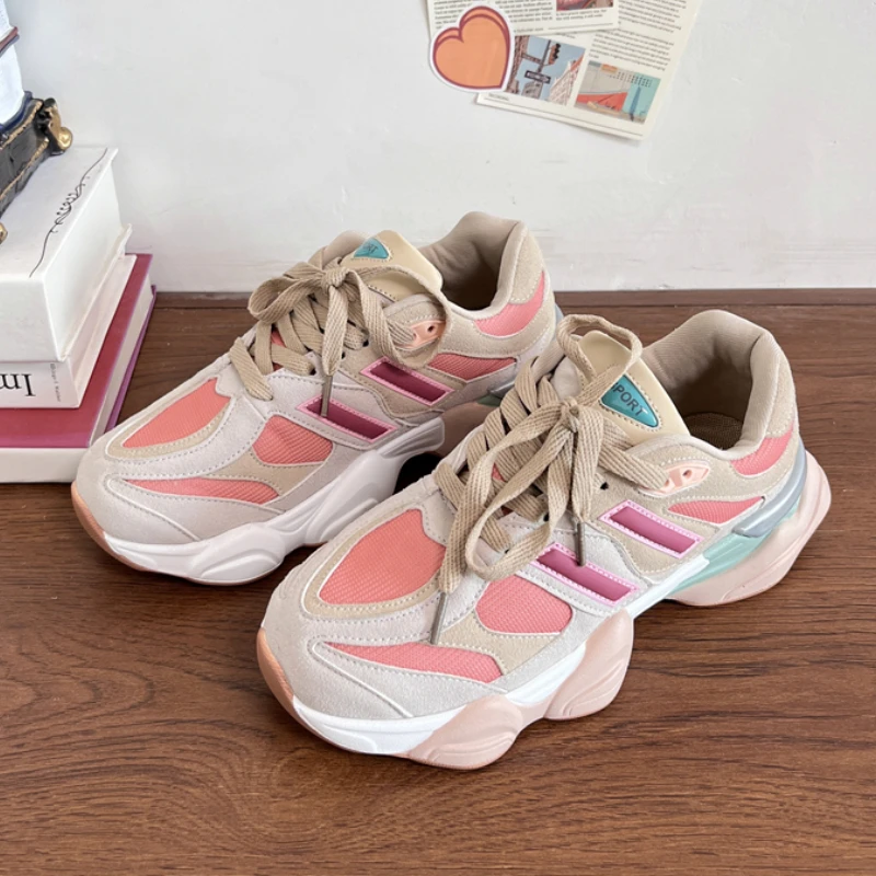 Women Sneakers 2023 Plus Size 41 42 Brand Design Women\'s Vulcanized Shoes Pink Girls Sports Shoes Fashion Chunky Sneakers Female