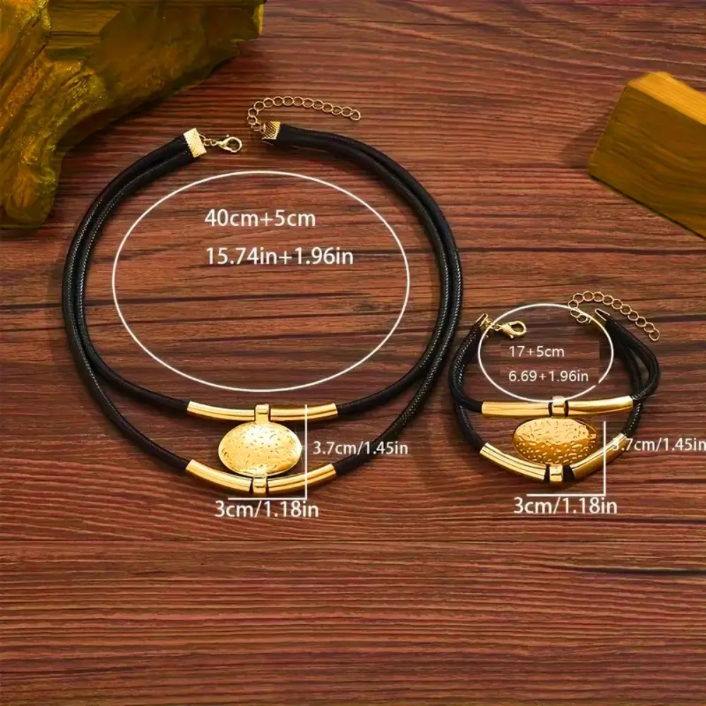 2 pçs/set moda boêmio elíptico pingente colar grande elegância colar pingente vintage corrente gargantilha