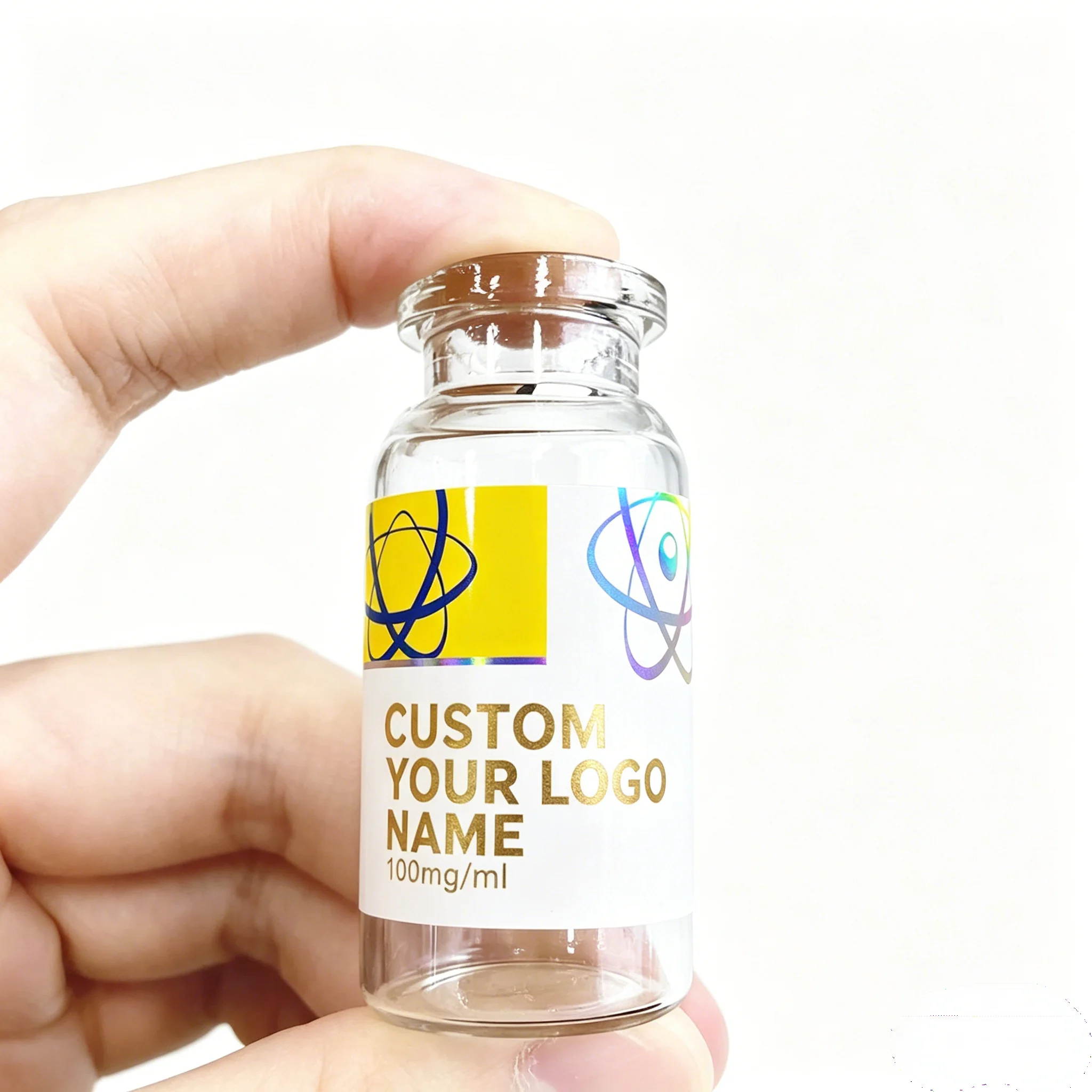 Premium HD Printed Waterproof Labels Custom Vinyl Stickers for 3ml 10ml Peptide Supplement Glass Vials