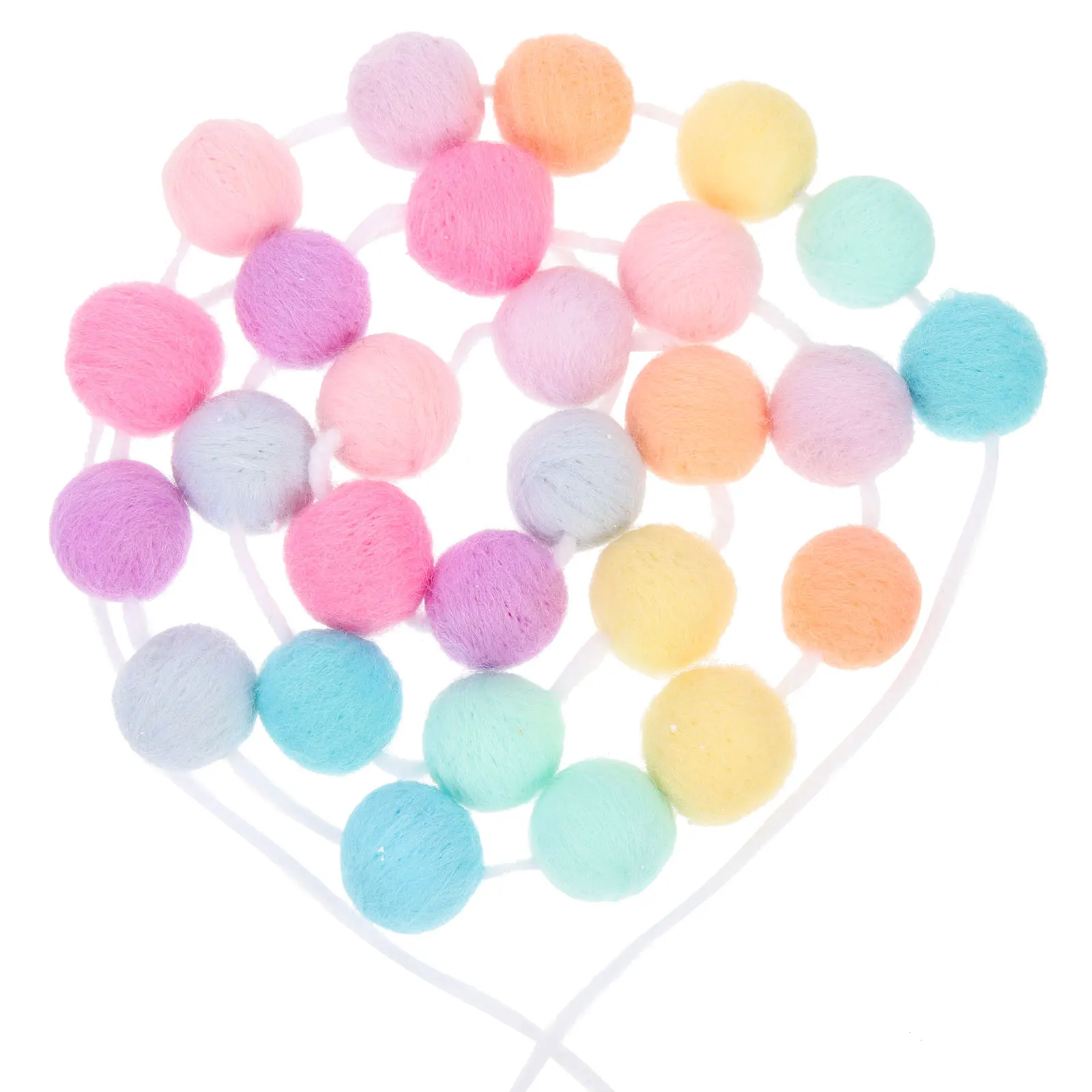 

Colorful Wool Felt Ball Pendant Garland for Christmas Tree Home Decor Festival Hanging Ornaments Pom Pom Garland