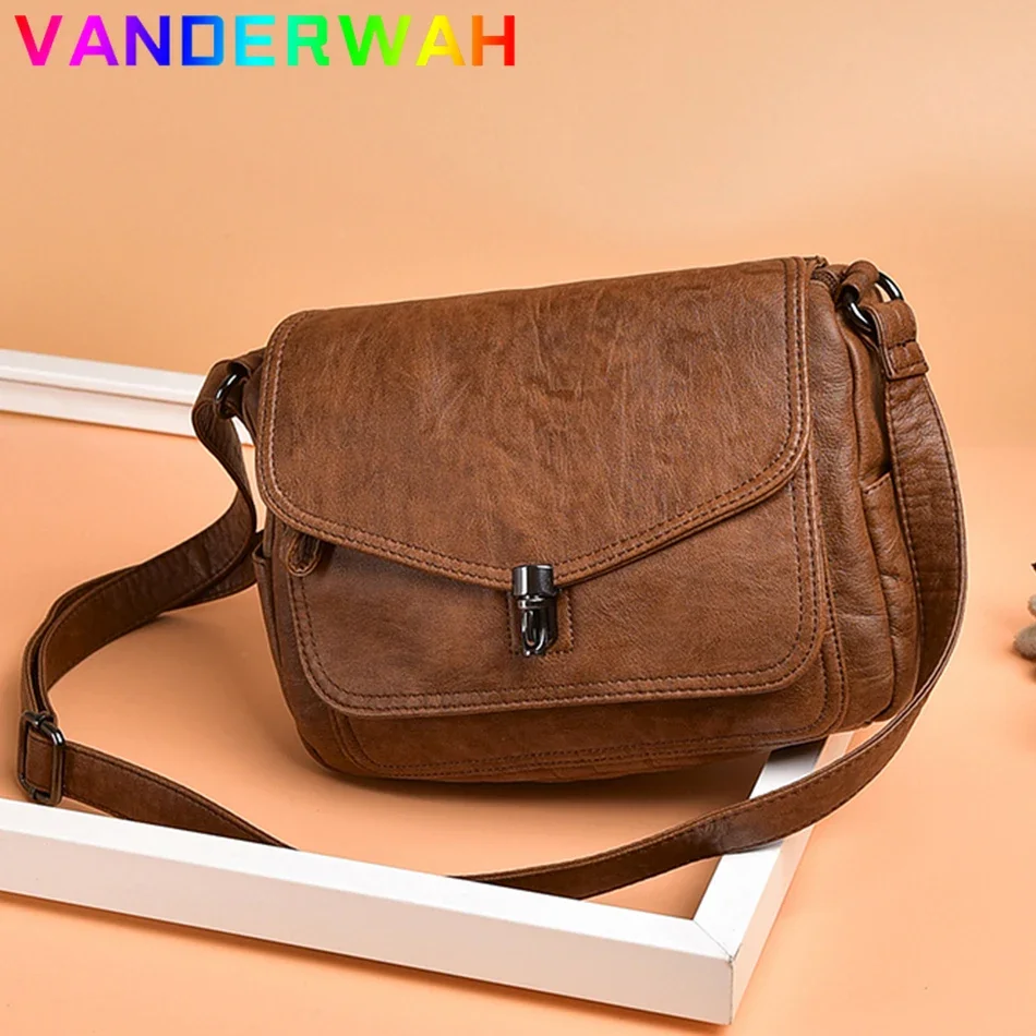 Genuine Women Leather Handbags Soft Casual Messenger Crossbody Bag High Quality Female Leather Shoulder Bag Ladies Sac A Main