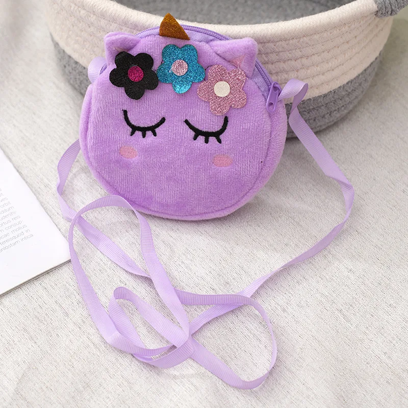 Creative new unicorn shoulder bag plush toy for kindergarten children going out Children's Day gift