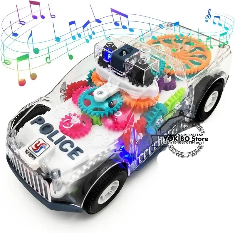 Baby toys Toddler Police Car Electric Vehicle Toy Auto Driving Transparent Gears Music Lights Cars Toys for Kids Boys