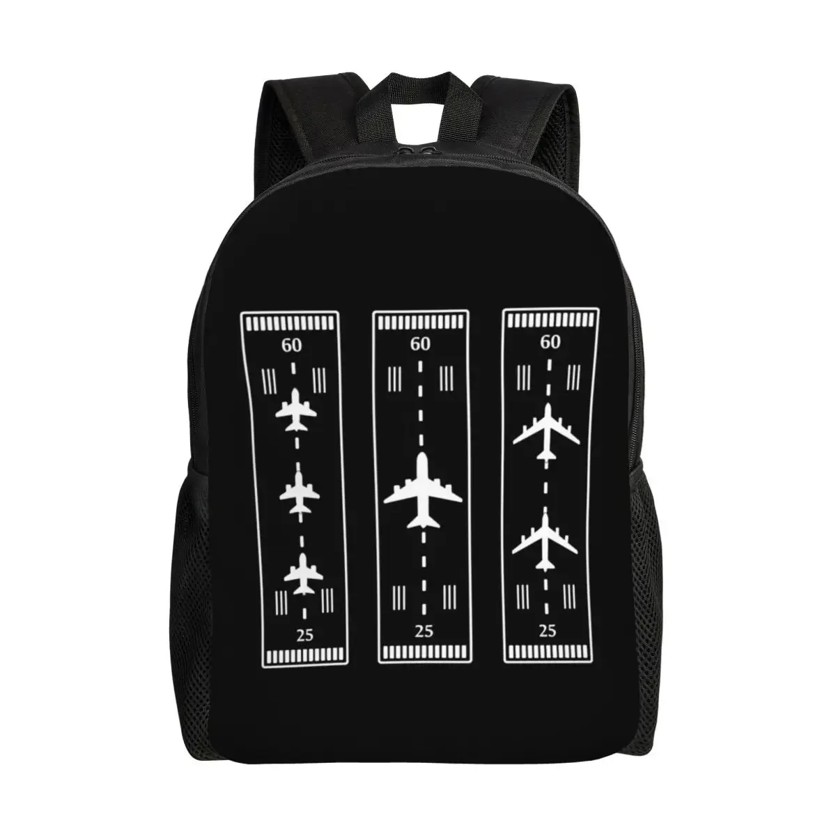 

Custom Airport Runway Traffic Backpack fFlight Pilot Airplane Aviation Aviator College Travel Bags Bookbag Fits 15 Inch Laptop
