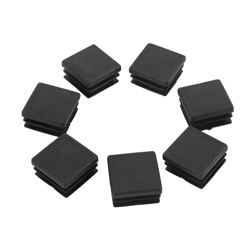 Chair Leg Plastic Blanking End Cap Square Tube Insert Black 20Mmx20mm 100Pcs