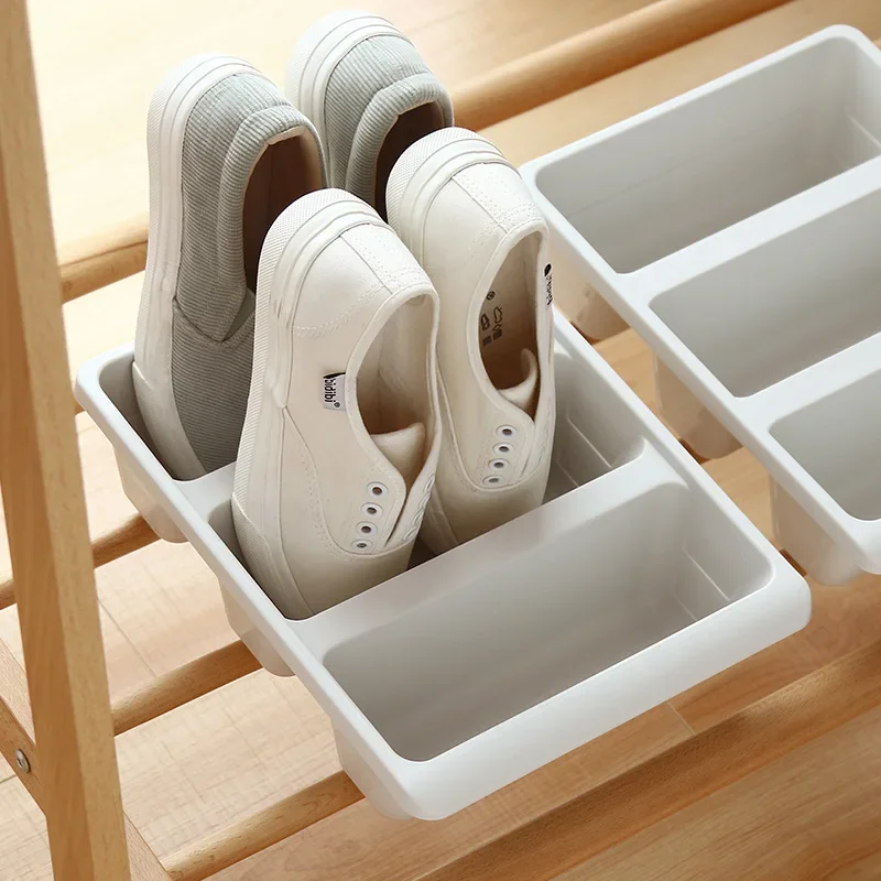 Simple Modern Nordic Style Vertical Economy Slippers Rack Space Home Shoes Storage