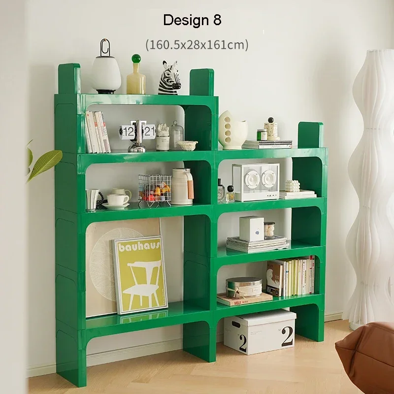 Modular Vintage Bookshelf DIY Storage Shelf Book rack Bookcase Plastic Customized Size Cabinet Multi-function Colorful Furniture