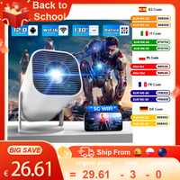 Smart Mini Portable Projector 4K Android11.0 720P Native 1280*720P Dual WIFI6 BT5.0 Outdoor Cinema Beam Projector Auto Keystone