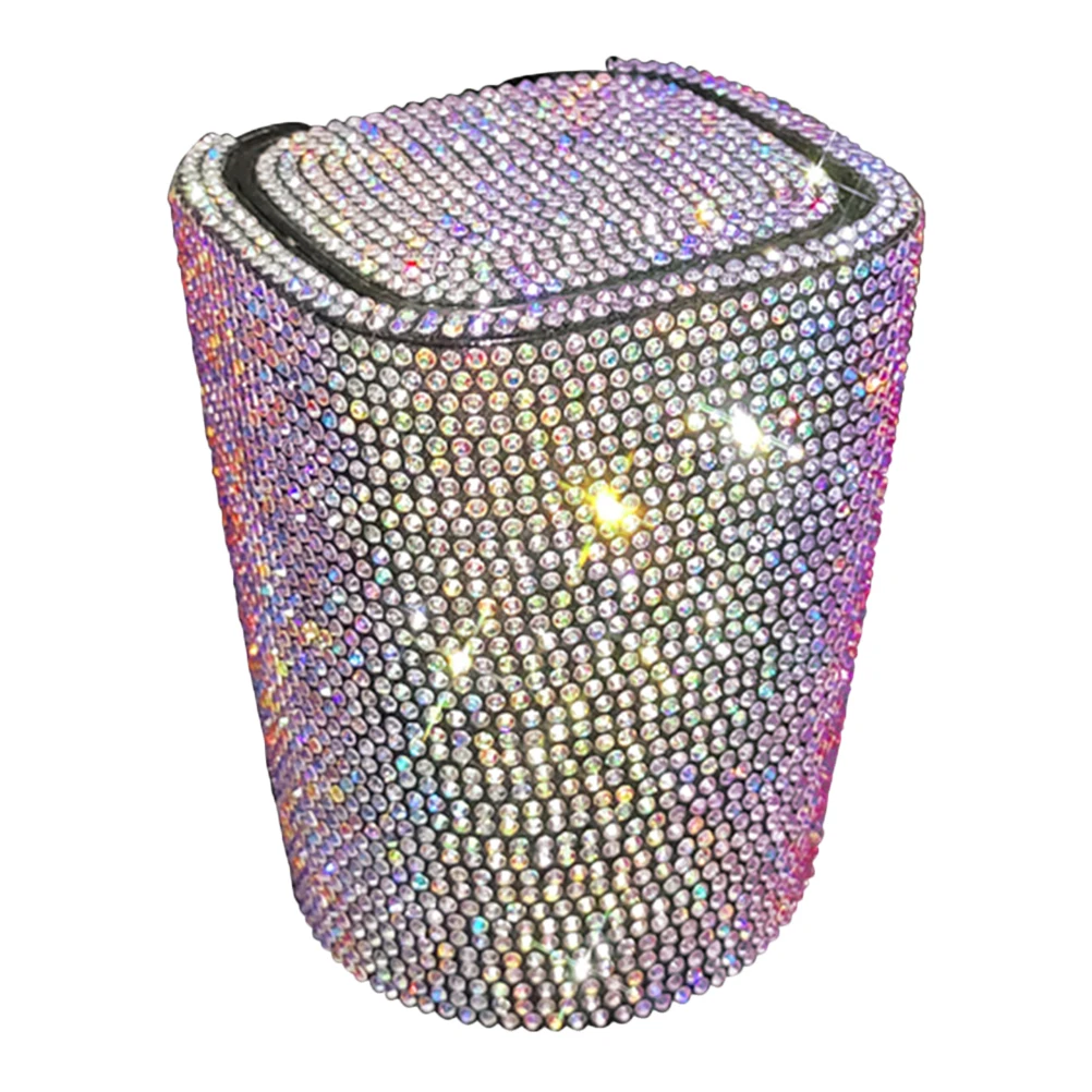 

Mini Colored Diamond Ashtray Rhinestone Plastic Lid Easy Open Multi Function Office Sparkly Ashtray Fits Cup