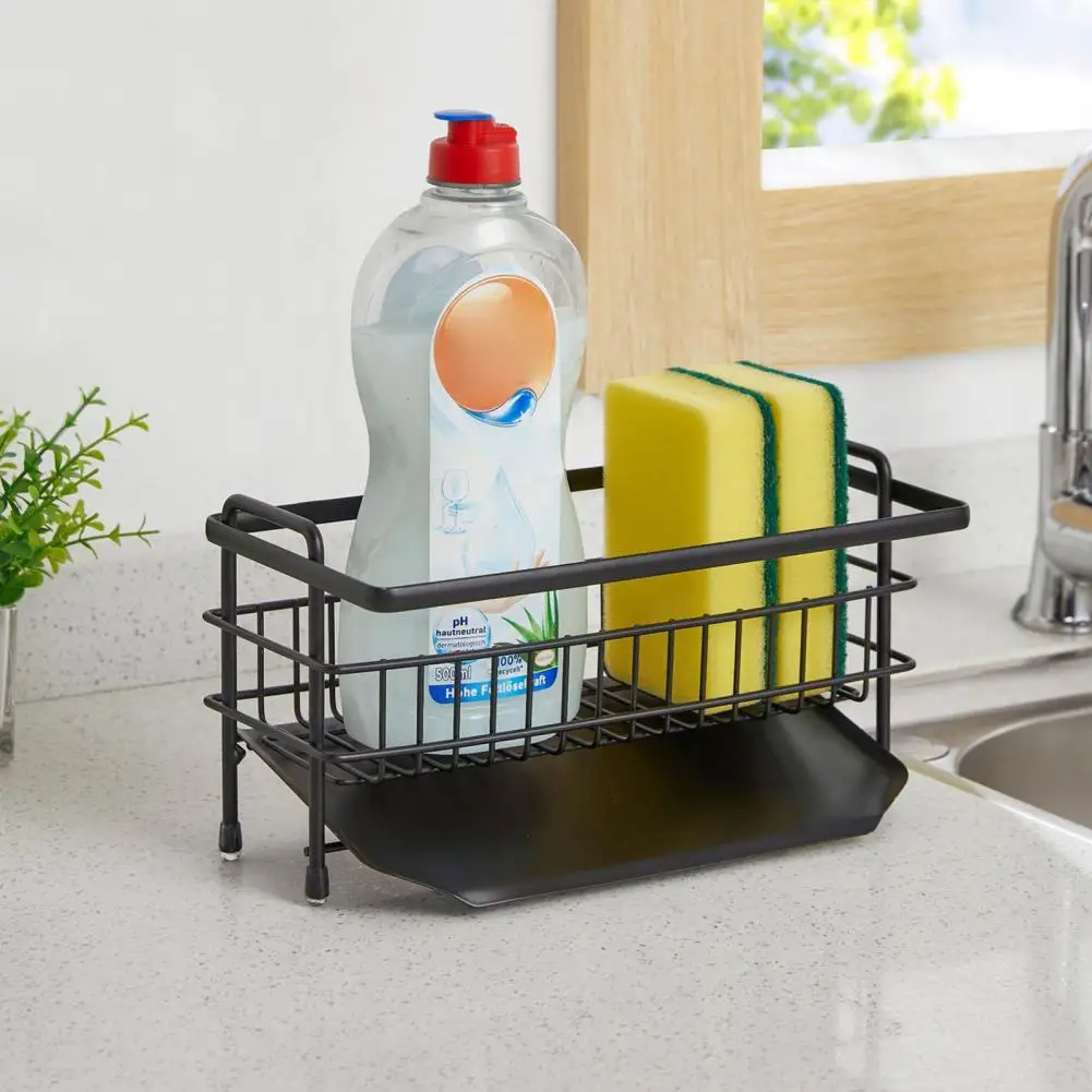 Kitchen Storage Rack Kitchen Sponge Shelf Kitchen Stuff Keep Dry Quick Draining Stainless Steel Sink Organizer