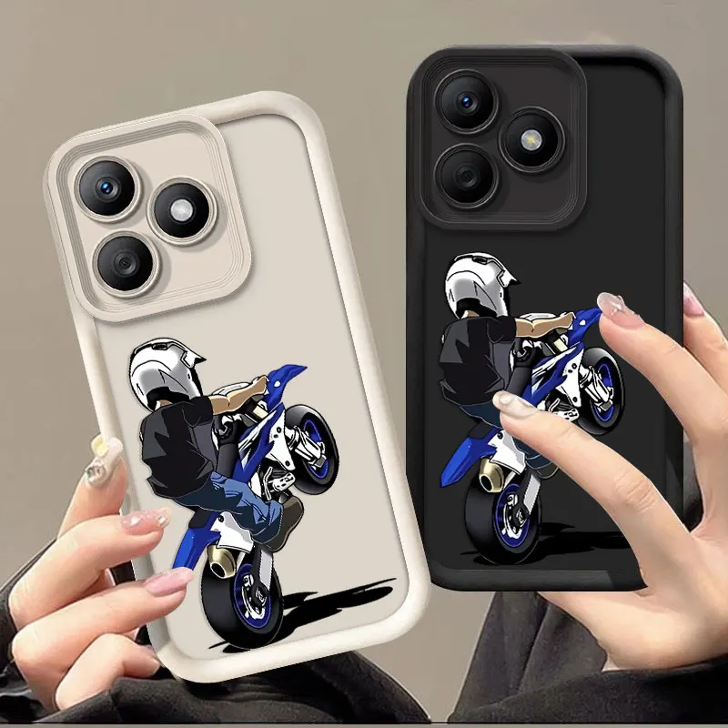 Гибкий силиконовый чехол для Honor X8d 4G X7d 5G, защитный чехол с ударопрочным принтом Motocyber.