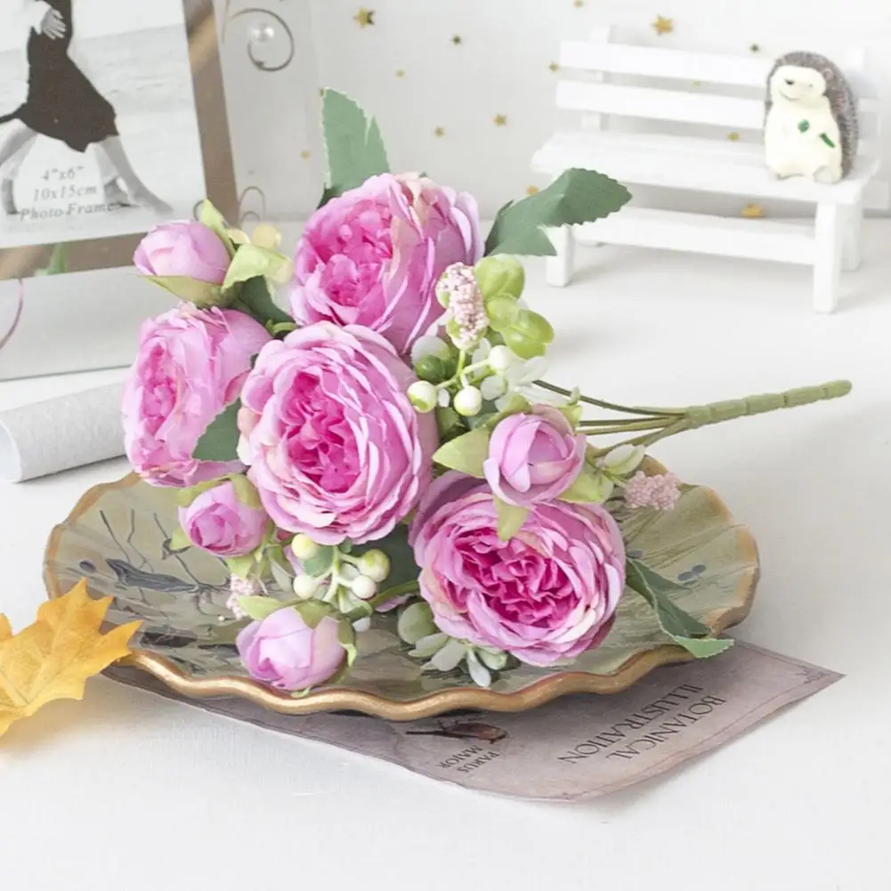 Artificial Peonies Fine Texture Faux Peonies Faux Silk Flower Simulated Peonies artificial flower Home Decorations