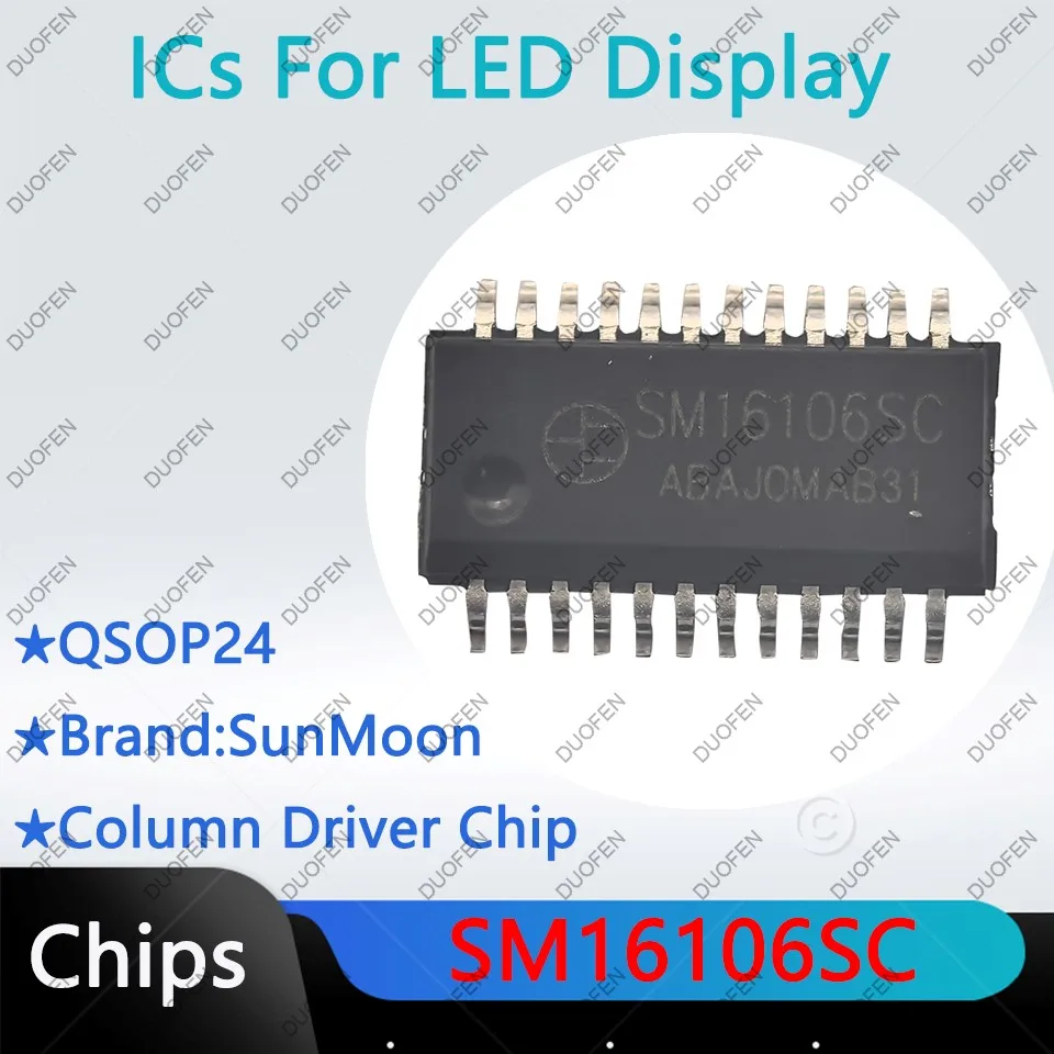 SM16106SC，SM16206S，SM16207S，SM16208SJ，SM16169S，SM16169SL，SM16238S，Column driver chips for LED display