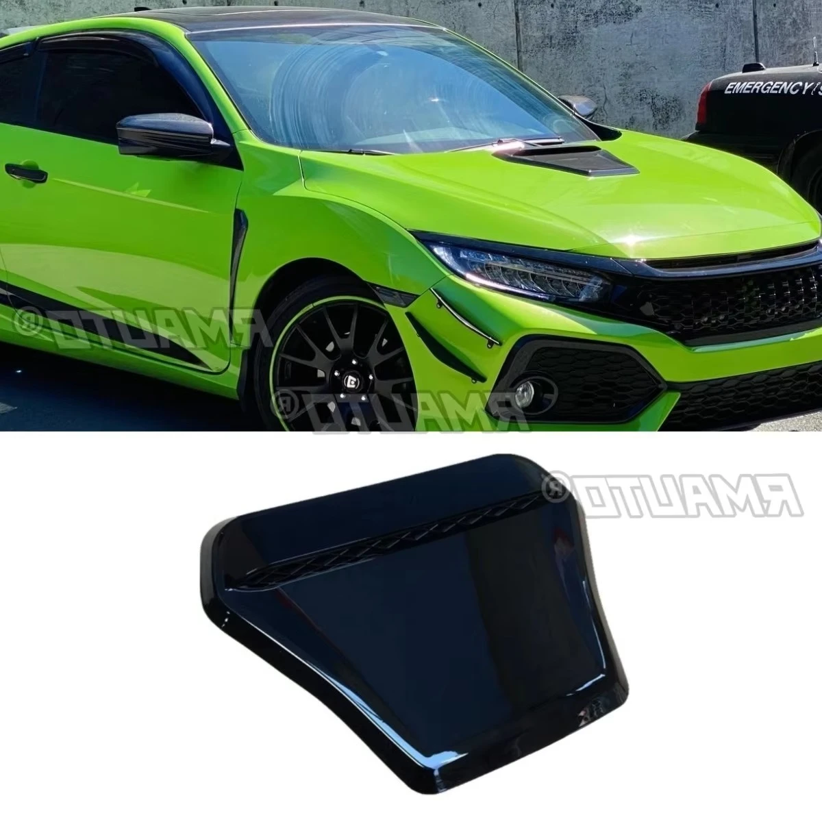 

Car Engine Cover Protect Protection Plate Front Skid Plate Body Kit Car Accessories Compatible with Honda Civic TR Style