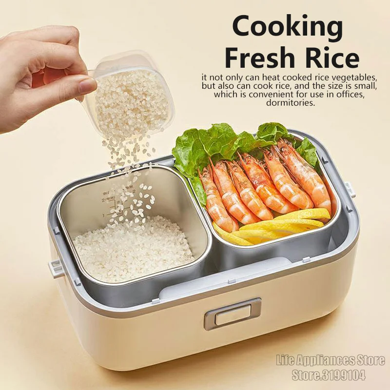 Joyoung Electric Lunch Box Food Heater Portable Mini Rice Cooker Steam Bento Box 1.5L 304 Stainless Steel For Office F15H-FH191