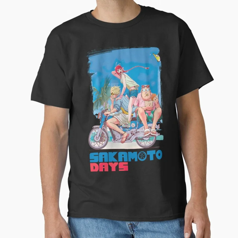 

80s Manga taro Sakamoto Days Anime t shirt for men Large size Tops S-6XL 100% cotton mens Clothes