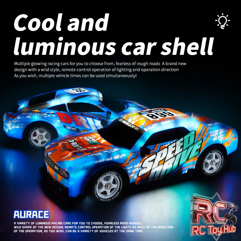 

Wuling E10 1:16 Scale RC Remote Control Racing Car 4WD Drift Rechargeable Light Up High Speed Alloy Model Toy Car For Kids