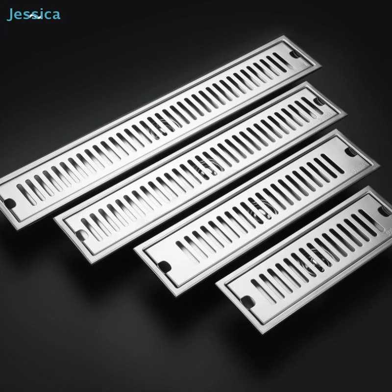 

♥Stainless Steel Linear Shower Drain - Long Rectangular Floor Drain for Bathroom and Kitchen