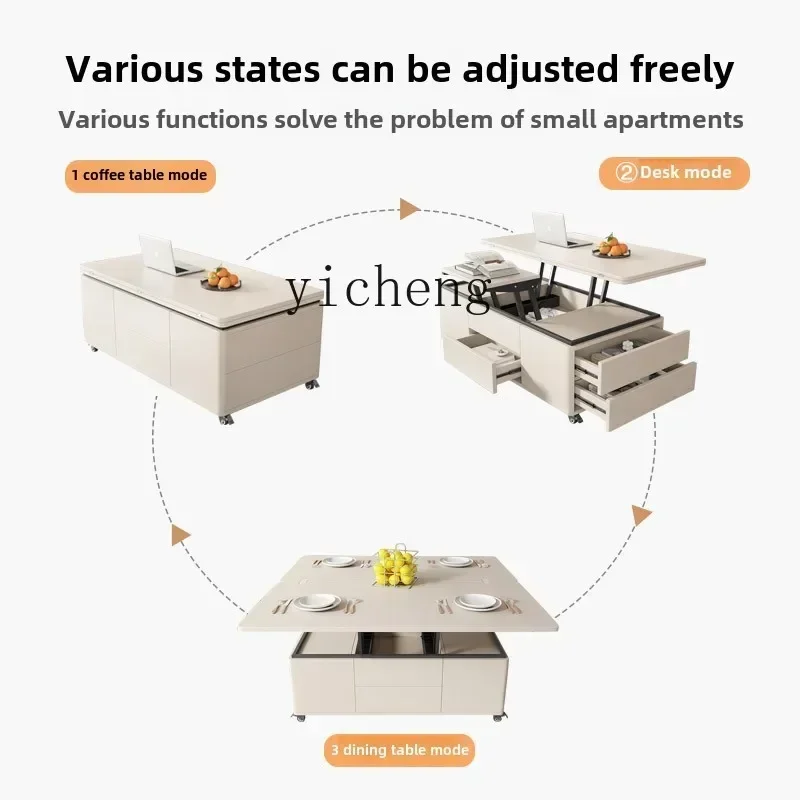 i10.12-Multifunctional Coffee Table Folding Lifting Dining Table Home Living Room Modern Simple Dining Table Office Desk