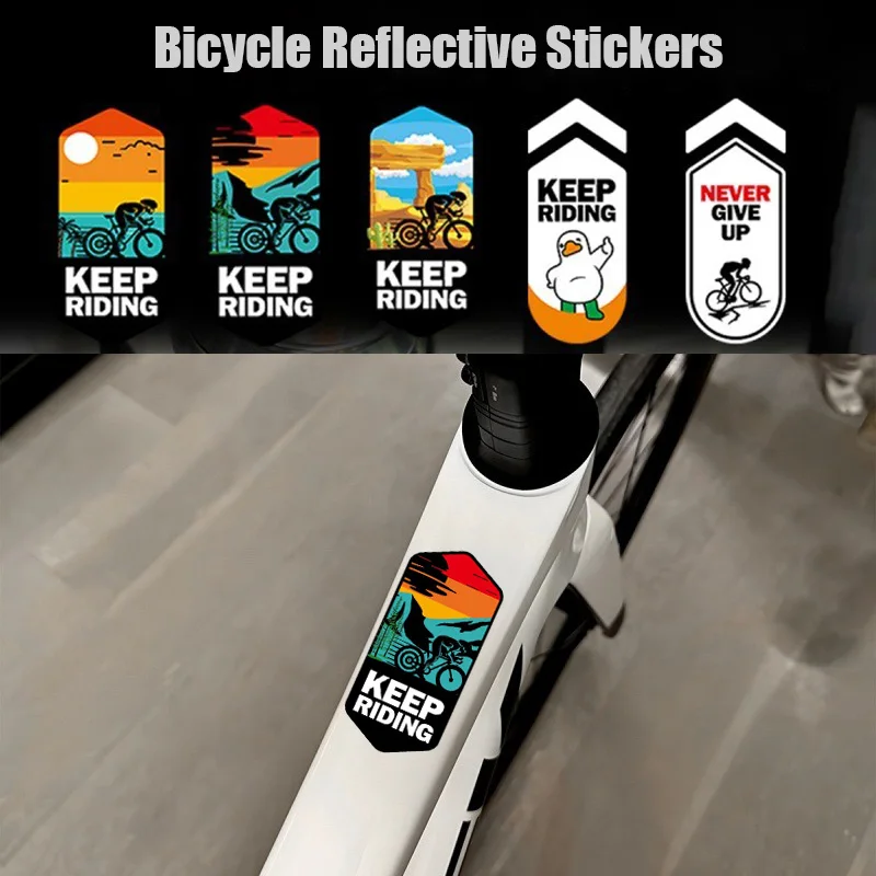 

KEEP RIDING Bicycle Reflective Stickers Bicycle Frame Top Tube Waterproof Decals Motorcycle Decorative Frame Sticker
