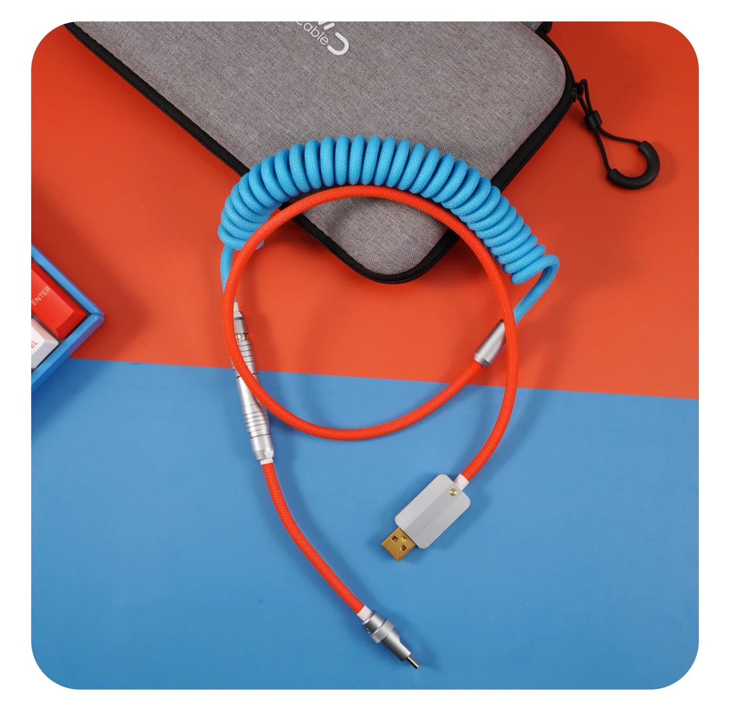 Spot GeekCable Pure Manual Keyboard Mekanis Kustom Garis Tema IQUNIX Pencocokan Warna F96 Sky City