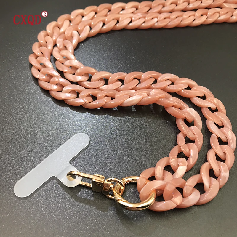 Cordón de acrílico para teléfono móvil, correa de cuello con diseño biselado, antipérdida, colorida, portátil, accesorios para regalos al aire