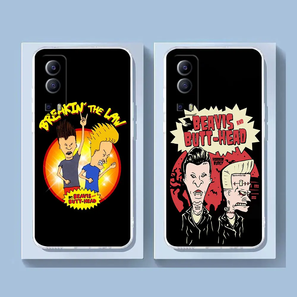 Clear Phone Case For VIVO Y30 Y32 Y33S Y50 Y51S Y52S Y53S Y55S Y66 Y77 Y93 Y95 V20 V21 5G 4G Case Cartoon Beavis And Butthead