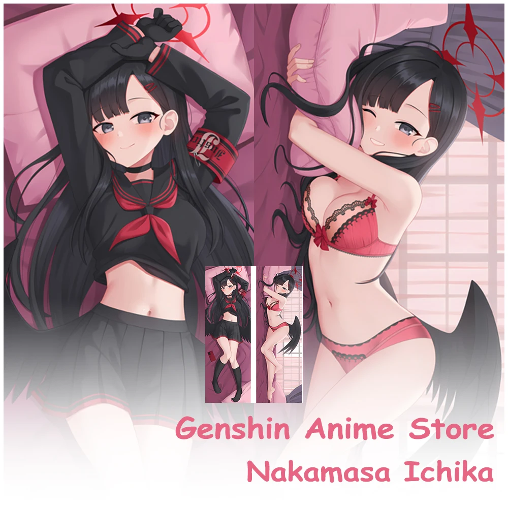 

Anime Blue Archive Nakamasa Ichika Kawaii Pillowcase Cosplay Props Cartoon 2Sided Printed Otaku Pillow Covers Dakimakura