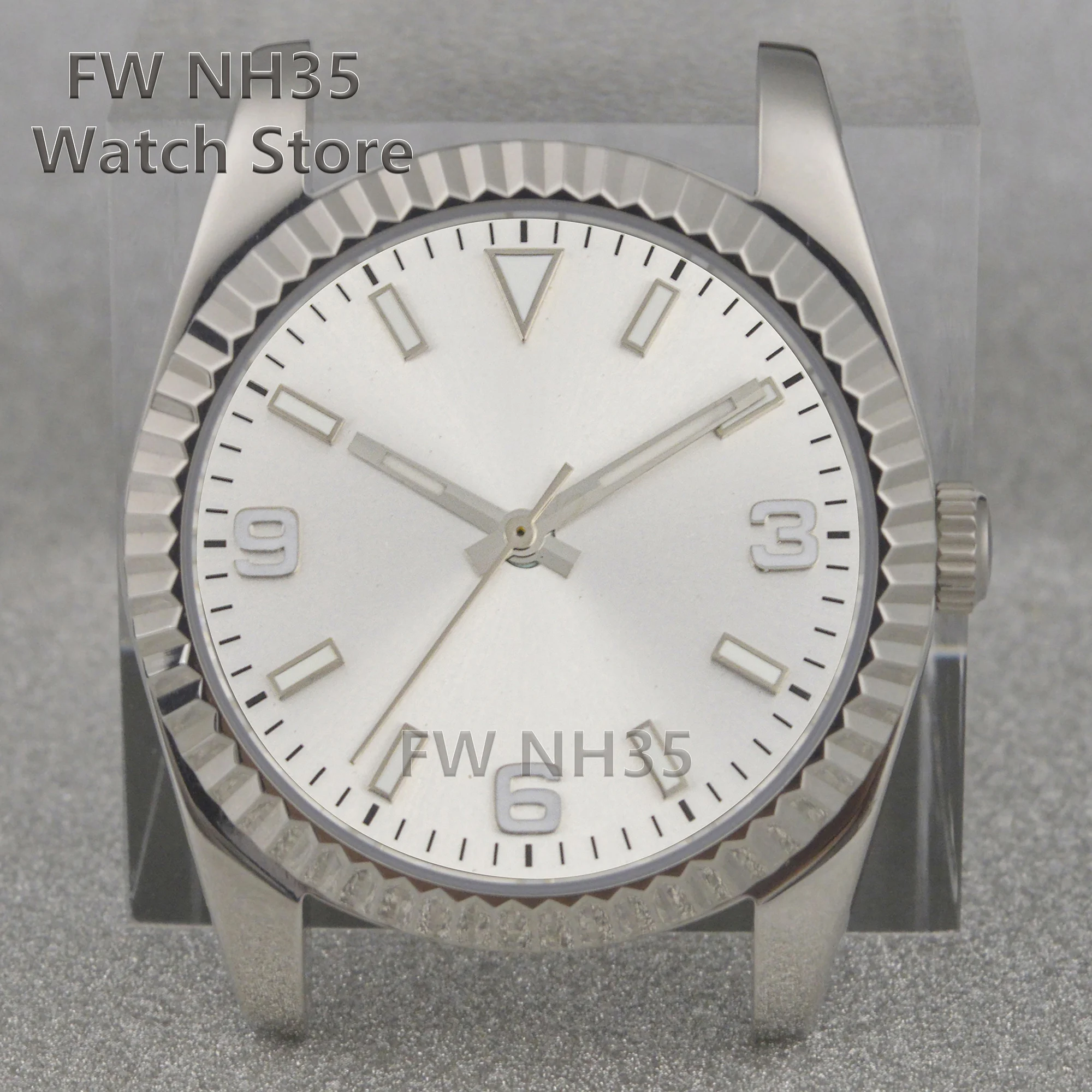 

NH35 Case Dial Hands for Mod Datejust Watches Sapphire Glass 10ATM Waterproof Stainless Steel Watch Case fit NH35/NH36 Movement