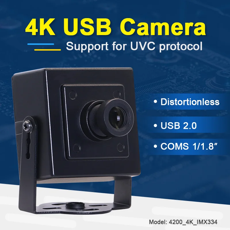 4200 4K IMX334 16mm 20degree distortionless Android usb Free Drive industrial camera for video conference