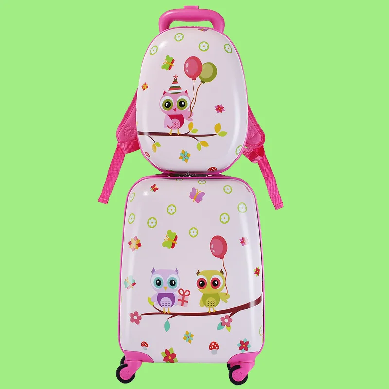 Kinder Trolley Koffer mit Rucksack 18 Zoll + 13 Zoll Universalrad Reisegepäcktasche Jungen Mädchen Cartoon süßes Gepäck