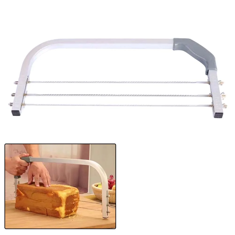 14 Inch Adjustable Cake Leveler Inyerlayer Slicer Tool Stainless Steel 3 Blades