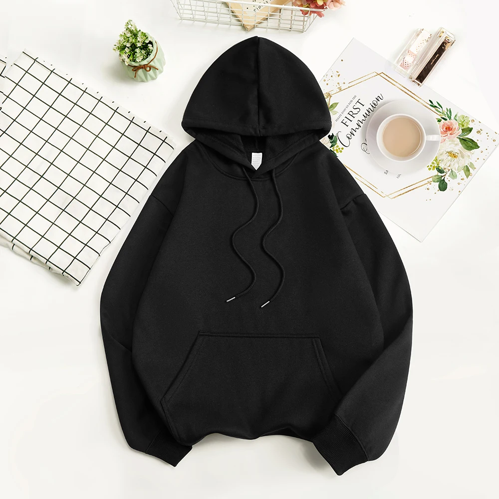 Women Solid Color Cotton Hoodies Multicolor Comfortable Sweatshirts For Female All-Match Fashion Streetwear Casual New Pullovers